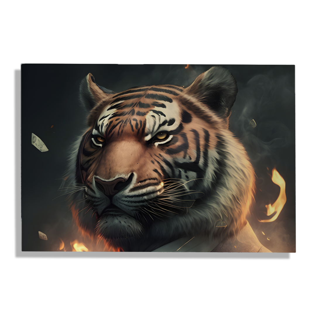 Cuadro Impreso León con Smoking